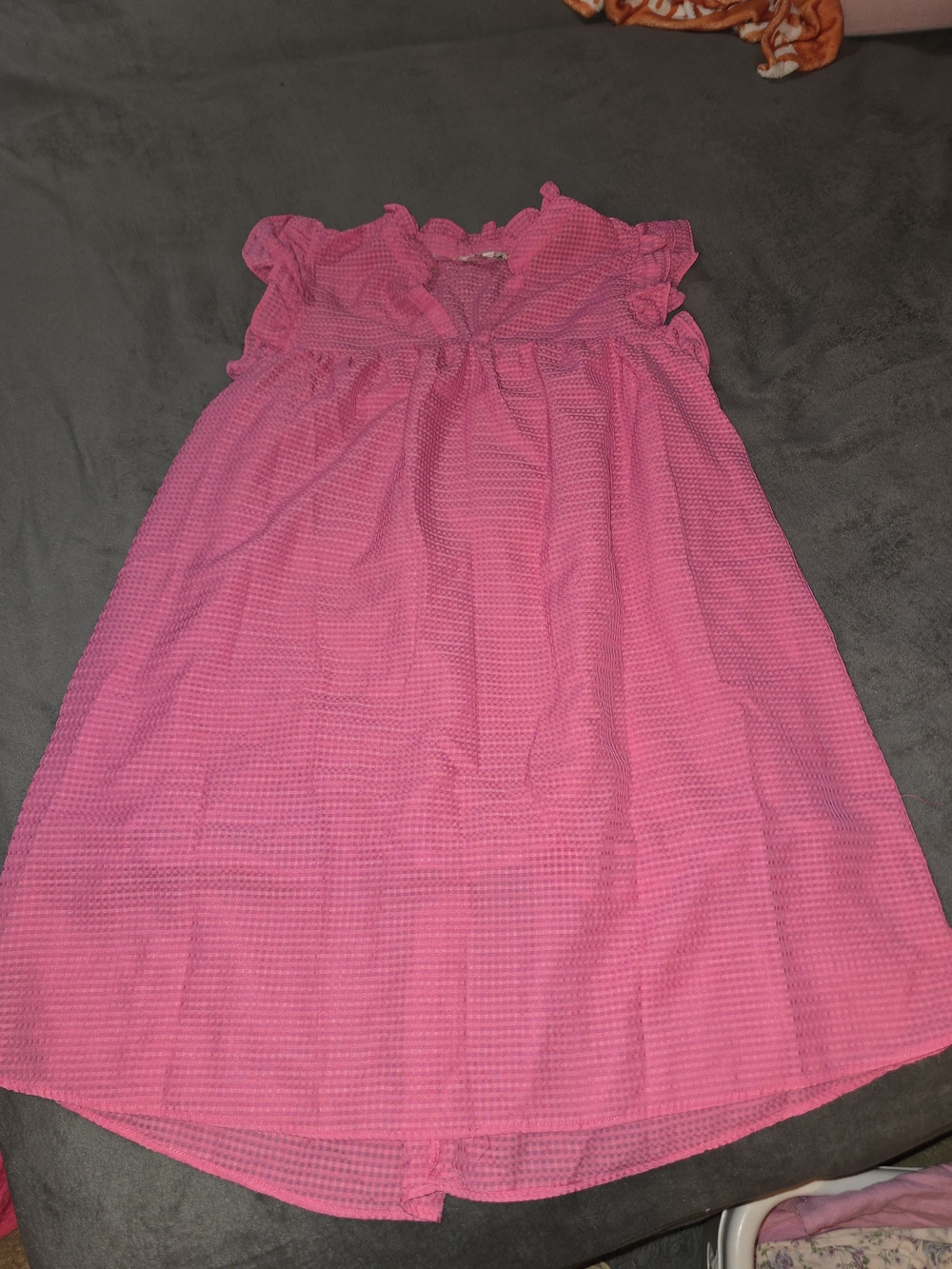 Umgee Hot Pink Ruffle Shoulder Casual Dress
